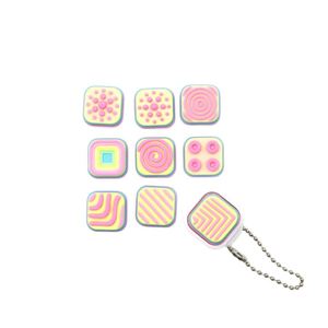 Keycaps Pla transfrontaliers 1 2 3 4 5 ; Breloque de clavier anti-stress ; Porte-clés abstrait à pression au bout des doigts - Product Image 5