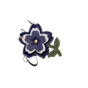 YY Pink Cute Cherry Blossoms Leather Key Chain Beautiful Faux Leather Flower Key Chain Leather <b>Bag</b> <b>Charms</b> for GIfts - Product Image 2