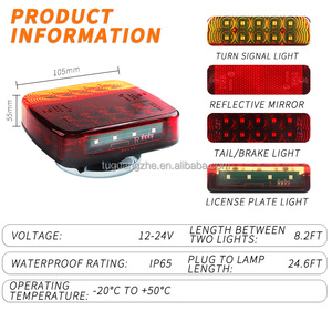 TGZ Filaire Magnétique Led <span class=keywords><strong>Remorque</strong></span> Combinaison Feu Arrière Voiture 12 24 Volt Led <span class=keywords><strong>Remorque</strong></span> Rails Latéraux Lumières American Standard - Product Image 3