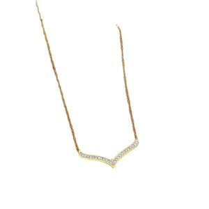 En stock <span class=keywords><strong>Collier</strong></span> en acier inoxydable plaqué or 18 carats avec lettre Luxe Femme Fiançailles Mariage Zircon <span class=keywords><strong>Collier</strong></span> en <span class=keywords><strong>V</strong></span> pour femme - Product Image 5