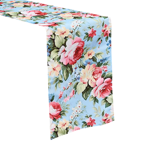 Polyester Printed Table <b>Runner</b> 14x108 Machine <b>Washable</b> for Banquet Reception Rental Inventory Purchasing Trade Supply - Product Image 1