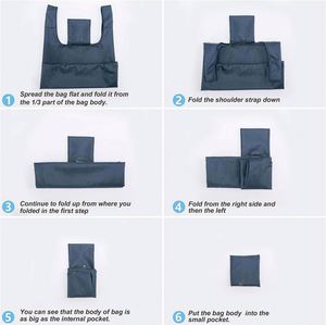 Manufacturers Supply Supermarket Shopping Camping Advertising 210t Thick Portable Multi-Color <b>Folding</b> Polyester Bag - Product Image 5