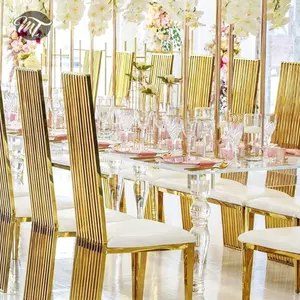 High back event stainless steel wedding chairs for party decor