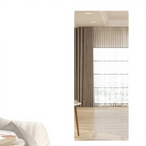Miroir mural décoratif pleine longueur double usage tendance 2025, personnalisable, sur pied, avec éclairage LED argenté, incassable - Product Image 1