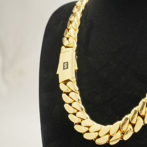 <span class=keywords><strong>Collana</strong></span> a Catena Cubana Monaco Miami in Oro 18k Personalizzata all'Ingrosso, Catena Cubana Miami 20mm - Product Image 6