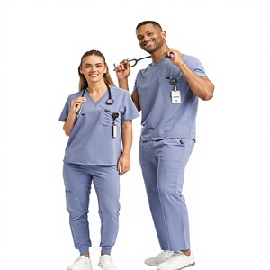 Pantalon de travail médical unisexe en toile, prix usine OEM, uniforme d'infirmière, antibactérien, respirant, détection d'aiguilles pour hôpital - Product Image 2
