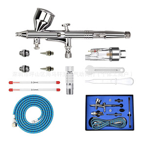 Airbrush Gravity Feed 0.3mm 0.5mm Dual Action Adjustable Speed Artwork <b>Paint</b> Touch Up Tool <b>Set</b> With Hose And Accessories - Product Image 5