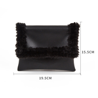Pasokan Global rantai kustom Paparazzi # PA0458 penutup bulu Vegan kulit Pu tas Clutch pesta malam untuk wanita 2026AW