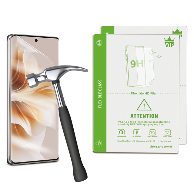 Bubble Free Full Adhesive Explosion Proof Tear Resistant Flexible Glass Hydrogel Film 0.35mm 9H Hardness Phone Protector Screen
