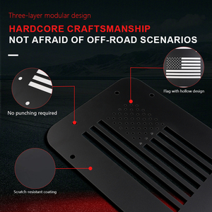 Plaque de suppression de roue de secours et cache de ventilation de hayon en acier noir pour <span class=keywords><strong>Jeep</strong></span> <span class=keywords><strong>Wrangler</strong></span> TJ (modèles 1997-2008) - Meilleure vente - Product Image 3