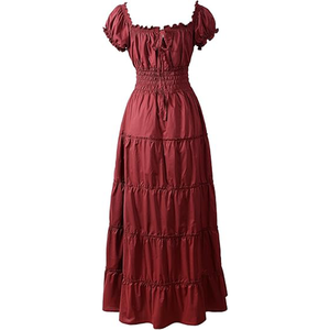 Chemise <span class=keywords><strong>médiévale</strong></span> Renaissance pour femmes, <span class=keywords><strong>robe</strong></span> <span class=keywords><strong>en</strong></span> <span class=keywords><strong>lin</strong></span>, longueur au sol, hauts paysans, décolleté sans col, Costume décontracté durable pour adultes - Product Image 4