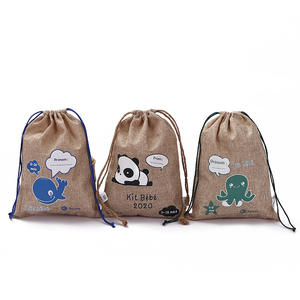 Sac à cordon en toile de jute de chanvre personnalisé Pochette cadeau pour bijoux - Product Image 6