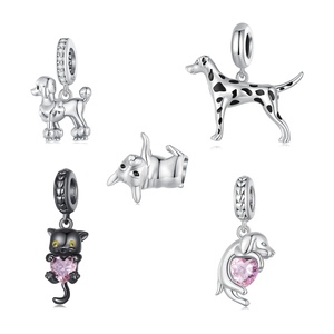 Colgante de Mascota de Plata de Ley 925 para mujer, colgante de perro Bulldog, Animal, caniche, Dálmata, apto para pulsera, collar artesanal, regalo de cumpleaños - Product Image 1