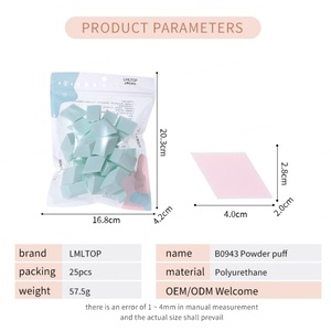 25 Piezas de Esponjas de Maquillaje Cuadradas de Alta Calidad, Mini Esponjas de Polvo de Diamante Húmedas y Secas, Libres de Látex, Ecológicas, para Base de Maquillaje - Product Image 6