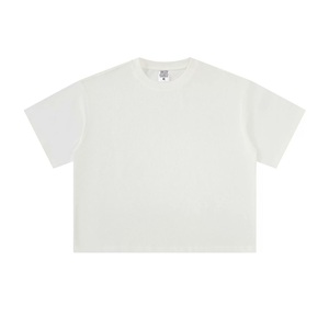 T-shirt personnalisé 240G en mélange de coton lourd (71-80%) OEM ODM, coupe oversize unisexe, col rond, manches courtes, vierge, avec logo - Product Image 2