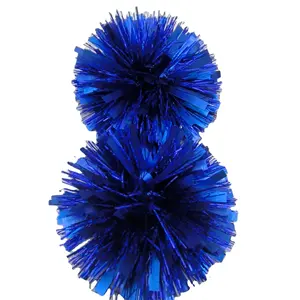 Confezione regalo blu metallizzata natale PET regalo pom pom fiocchi