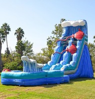 Toboggan aquatique gonflable commercial pour enfants, toboggan aquatique extérieur gonflable