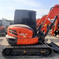 Mini-excavatrice Kubota U55 d'occasion d'origine japonaise de 5,5 tonnes, avec pompe à engrenages et roulements, faible nombre d'heures de travail