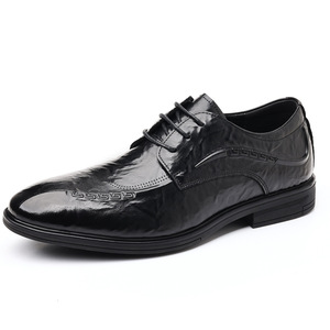 รองเท้าหนังผู้ชายแบบผูกเชือก สีดำ สำหรับใส่ทำงานในสำนักงาน เหมาะสำหรับวัยรุ่นอายุ 18-40 ปี รองเท้าออกซ์ฟอร์ด - Product Image 5