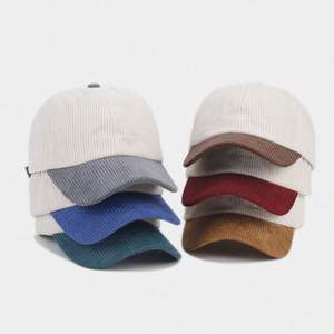 Nuevas gorras de pana con visera ligera y logotipo personalizado bordado, ideales para viajes al aire libre y protección solar, estilo béisbol. - Product Image 2