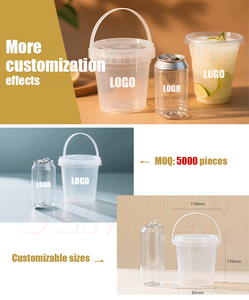 Custom Logo 10 12 14 16 18 20oz PET PP Round Bottom Clear Boba Tea Ice Coffee Plastic <strong>Cups</strong> With Lids - Product Image 3