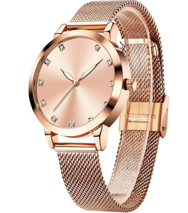 Rose Gold Quartz <b>Watch</b> for <b>Women</b> Round Dial Mesh Strap Luminous Hands 3 Bar Waterproof Wristwatch Gift - Product Image 1