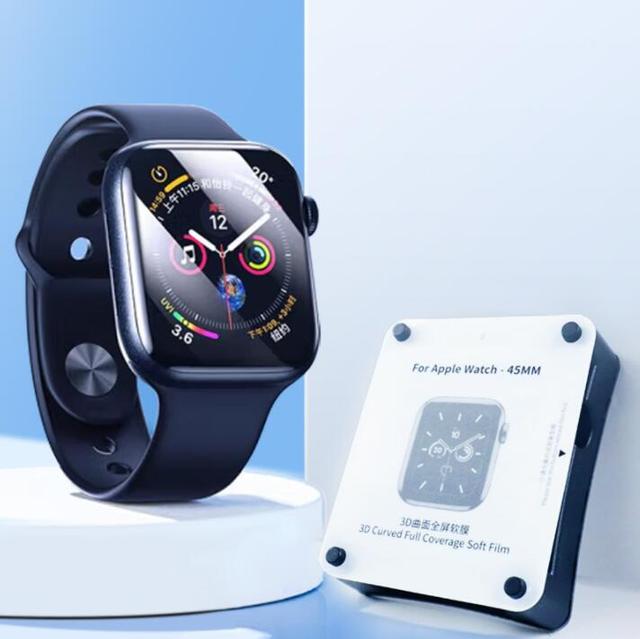 Easy Install 3D Touch HD Clear Cover Film Screen Protector with Upgraded Installation Tool for Apple Watch Series 987