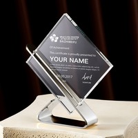Trophée en cristal créatif, médaille carrée personnalisée, modèle Chine FKM22, pour récompense d'équipe de ventes excellente lors de la réunion annuelle de l'entreprise