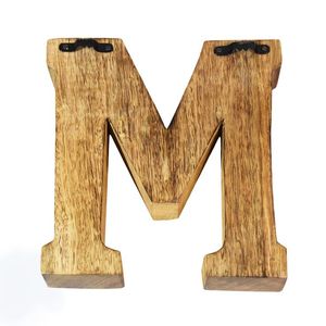 ตัวอักษรตกแต่งผนังลายไม้ ของตกแต่งโต๊ะไม้มะม่วงแท้ ตัวอักษรตั้งพื้น - Product Image 1