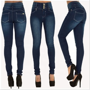 New Arrival Wholesale Woman Long Denim Pencil Pants <strong>Women</strong> Stretch Skinny High Waist Denim <strong>Jeans</strong> - Product Image 3