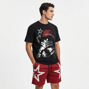 Nuevo Conjunto Deportivo Informal de Verano para Hombre, Transpirable, de Secado Rápido, Estilo Vintage, de Dos Piezas, Camiseta y Pantalones Cortos - Product Image 3