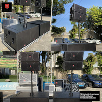 T.I Pro Audio Enceintes Line Array Professionnelles d'Occasion Amplifiées 10 Pouces 2 Voies LA-110 65Hz-20KHz Boîtier en Contreplaqué de Bouleau 16 Ohms