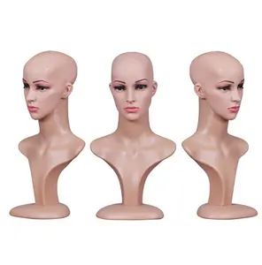 Wholesale Female Display Head Stand Plastic Realistic Wig Mannequin Head For Wig Hat Display