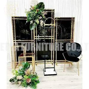Gold bogen Metall Geburtstag Hintergrund stehen für Hochzeits veranstaltungen Rahmen