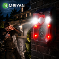Pengusir Hama Hewan Portabel Tenaga Surya ABS dengan Sensor Gerak Alarm 120dB 10 Suara 6 Lampu Strobo Tahan Air untuk Luar Ruangan, Kebun, dan Peternakan - Supplier