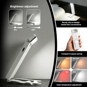 Custom logo Portable Folding Battery LED Bookmark Light Multi-Color Temperature Eye Protection Flexible Clip-On for Book Reading - Product Image 4