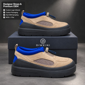 Zapatillas de Diseño de Lujo para Hombre y Mujer, Alta Calidad, Color Caqui y Azul, Gamuza y Malla, Estilo Chunky, Nuevas - Product Image 1