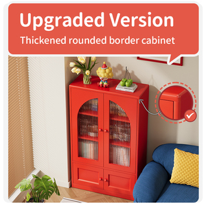 Steel Living Room Cabinet with Tempered Glass Door and Cabinets Multi-Functional <strong>Side</strong> <strong>Unit</strong> - Product Image 4