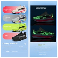 Zapatillas de Running Futuristas Glow Dark Primavera Verano con Degradado de Color, Entresuela de EVA, Malla Transpirable, Panel Lateral Dinámico y Logotipo Personalizable