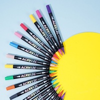 Ensemble de stylos marqueurs acryliques à double pointe, plastique, imperméable, séchage rapide, tête de couleur superposable, art de la gribouillage, peinture graffiti, aquarelle