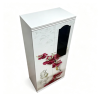 Armoire en acier imprimée en 3D de taille familiale, multi-compartiments, en métal, avec miroir
