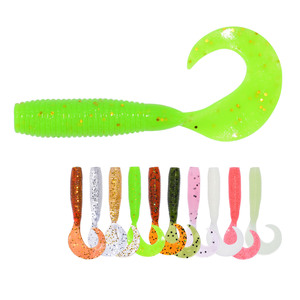 Capucin queue ver de terre 55mm 1.6g 10 pièces en plastique souple leurre nageur appâts artificiels pêche en mer océan matériel de pêche - Product Image 1
