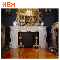 Cheminée électrique décorative de style français en marbre blanc, sculptée à la main, avec manteau de cheminée en pierre, pour intérieur, prix d'usine, à vendre