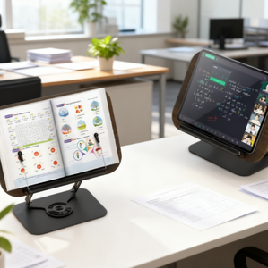 Support de <span class=keywords><strong>livre</strong></span> en bois personnalisé, support de <span class=keywords><strong>livre</strong></span> de <span class=keywords><strong>cuisine</strong></span>, Coran, support de lecture réglable avec rotation à 360 degrés, serre-livres pour la lecture - Product Image 5