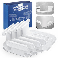 Organisateur de draps en plastique robuste Zlumber Lock, support de draps d'angle ouvert pour la collection de literie de chambre à coucher, salon