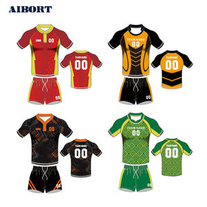 Aolan jersey Rugby kustom dan celana pendek, seragam sublimasi gaya suku, pabrik ODM OEM, Kit Rugby - Product Image 2