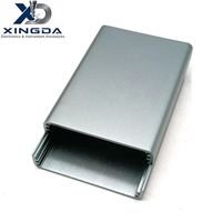 Boîtier en aluminium extrudé mat argenté à coins arrondis, boîtier divisé pour module de signal Mini PCB, coque de protection