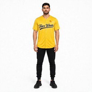 Maillot de baseball pour hommes, équipe de lycée, tissu sportif respirant facile d'entretien, manches courtes, uniforme d'équipe scolaire - Product Image 1
