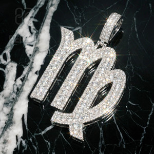 Pendentif Lettre Personnalisé de Luxe en Argent 925, Style Hip Hop, Moissanite VVS (Passe le test du diamant), Sertie de Pierres, Bijoux Fins pour Homme - Product Image 1