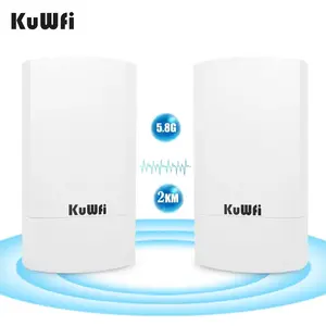 Estender a distância da rede KuWFi longo alcance 2km 3km ao ar livre wi-fi ponte 5.8g wireless cpe 900Mbps wireless ethernet bridge